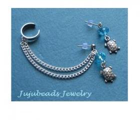 Swarovski Crystal Turtle Ear Cuff Set