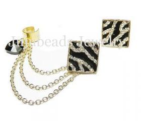 Gold Zebra Chain Ear Cuff Set